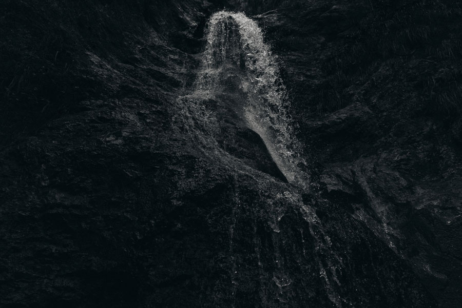 Schwarzweiß-Fotografie, Thema: Landschaft: Wasserfall