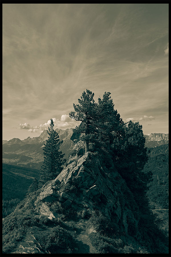 Fine Art Foto Print, Limited Edition, Thema: Landschaftsfoto im Stil von Caspar David Friedrich in den österreichischen Alpen